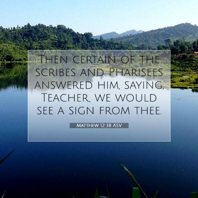Picture 07 - Matthew 12:38 ASV - Then certain of the scribes and Pharisees - Bible Verse Picture
