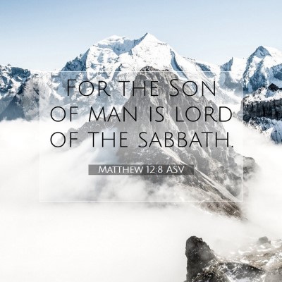 Picture 07 - Matthew 12:8 ASV - For the Son of man is lord of the - Bible Verse Picture