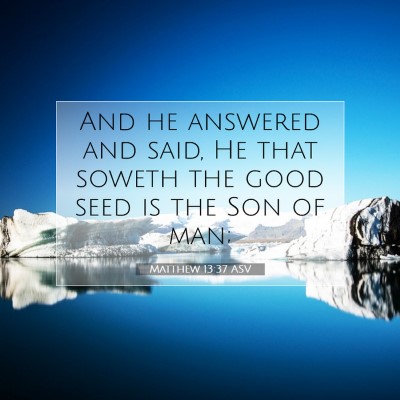Picture 07 - Matthew 13:37 ASV - And he answered and said, He that soweth the good - Bible Verse Picture