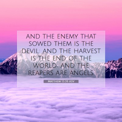 Picture 07 - Matthew 13:39 ASV - and the enemy that sowed them is the devil: and - Bible Verse Picture