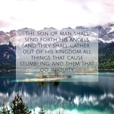 Picture 07 - Matthew 13:41 ASV - The Son of man shall send forth his angels, and - Bible Verse Picture