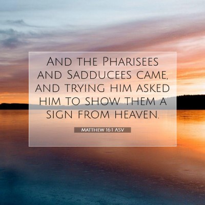 Picture 07 - Matthew 16:1 ASV - And the Pharisees and Sadducees came, and trying - Bible Verse Picture