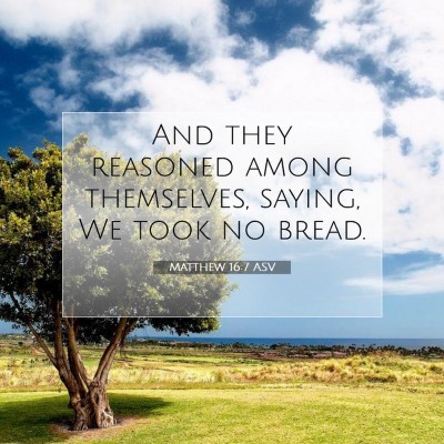 Picture 07 - Matthew 16:7 ASV - And they reasoned among themselves, saying, We - Bible Verse Picture