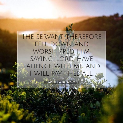 Picture 07 - Matthew 18:26 ASV - The servant therefore fell down and worshipped - Bible Verse Picture