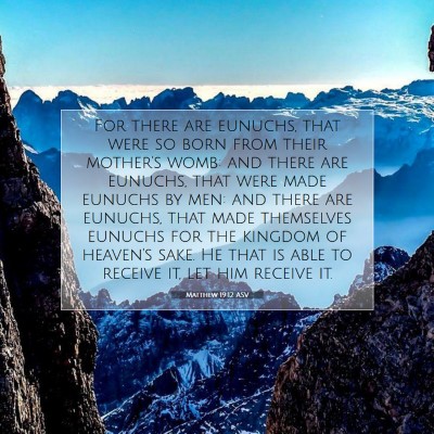 Picture 07 - Matthew 19:12 ASV - For there are eunuchs, that were so born from - Bible Verse Picture