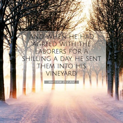 Picture 07 - Matthew 20:2 ASV - And when he had agreed with the laborers for a - Bible Verse Picture