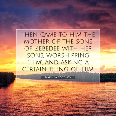 Picture 07 - Matthew 20:20 ASV - Then came to him the mother of the sons of - Bible Verse Picture