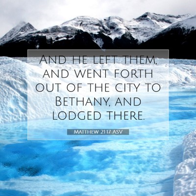 Picture 07 - Matthew 21:17 ASV - And he left them, and went forth out of the city - Bible Verse Picture