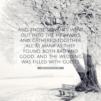 Picture 07 - Matthew 22:10 ASV - And those servants went out into the highways, - Bible Verse Picture