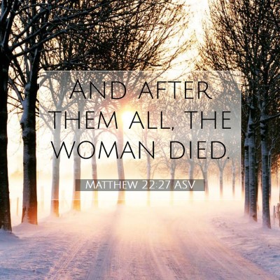 Picture 07 - Matthew 22:27 ASV - And after them all, the woman - Bible Verse Picture