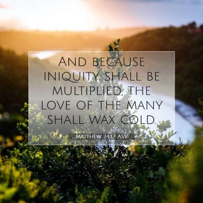 Picture 07 - Matthew 24:12 ASV - And because iniquity shall be multiplied, the - Bible Verse Picture