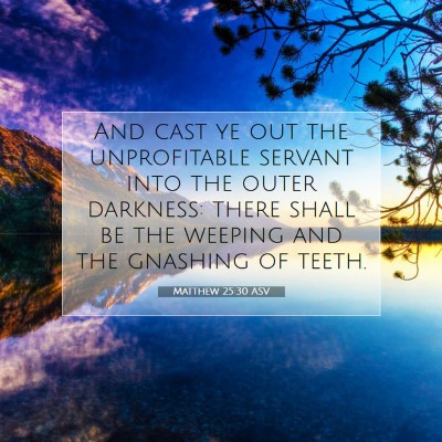 Picture 07 - Matthew 25:30 ASV - And cast ye out the unprofitable servant into the - Bible Verse Picture