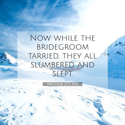 Picture 07 - Matthew 25:5 ASV - Now while the bridegroom tarried, they all - Bible Verse Picture