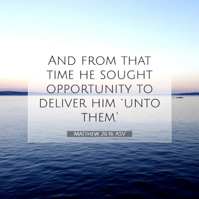 Picture 07 - Matthew 26:16 ASV - And from that time he sought opportunity to - Bible Verse Picture