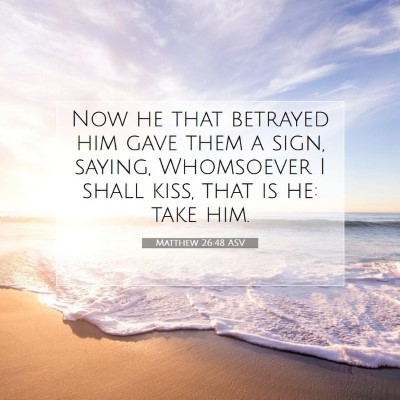 Picture 07 - Matthew 26:48 ASV - Now he that betrayed him gave them a sign, - Bible Verse Picture