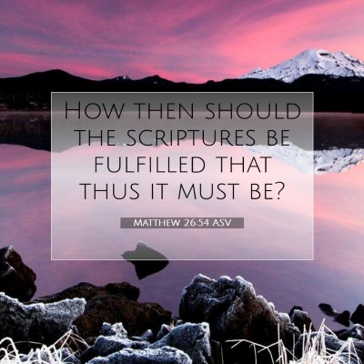 Picture 07 - Matthew 26:54 ASV - How then should the scriptures be fulfilled that - Bible Verse Picture