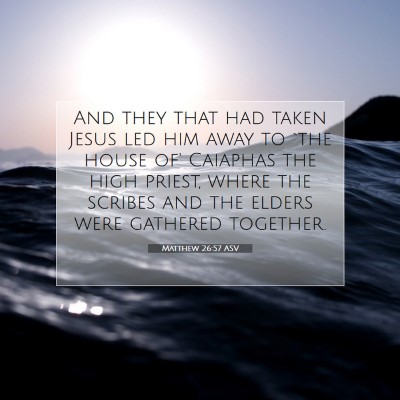 Picture 07 - Matthew 26:57 ASV - And they that had taken Jesus led him away to - Bible Verse Picture