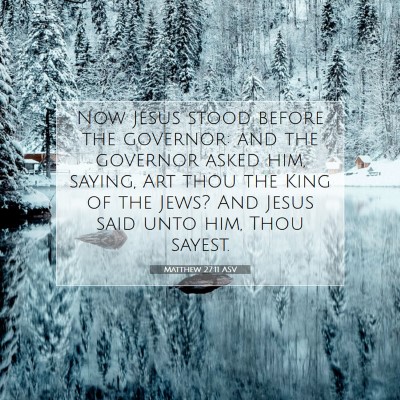 Picture 07 - Matthew 27:11 ASV - Now Jesus stood before the governor: and the - Bible Verse Picture