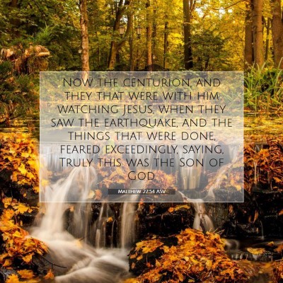 Picture 07 - Matthew 27:54 ASV - Now the centurion, and they that were with him - Bible Verse Picture