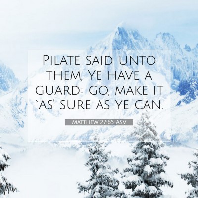 Picture 07 - Matthew 27:65 ASV - Pilate said unto them, Ye have a guard: go, make - Bible Verse Picture