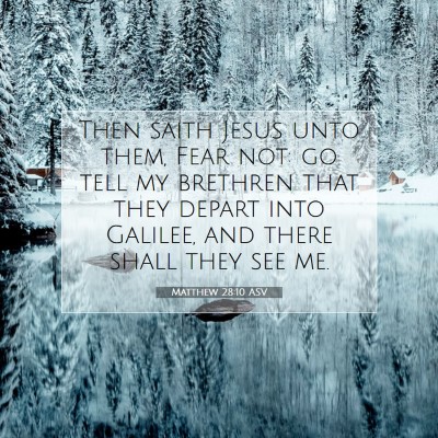 Picture 07 - Matthew 28:10 ASV - Then saith Jesus unto them, Fear not: go tell my - Bible Verse Picture