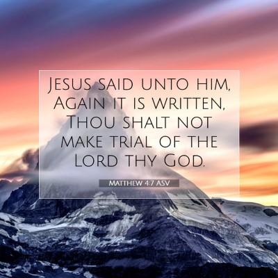 Picture 07 - Matthew 4:7 ASV - Jesus said unto him, Again it is written, Thou - Bible Verse Picture