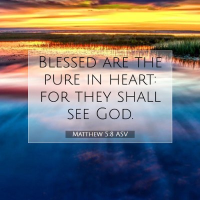 Picture 07 - Matthew 5:8 ASV - Blessed are the pure in heart: for they shall see - Bible Verse Picture