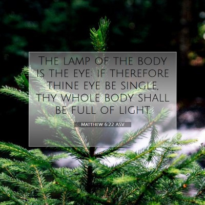 Picture 07 - Matthew 6:22 ASV - The lamp of the body is the eye: if therefore - Bible Verse Picture