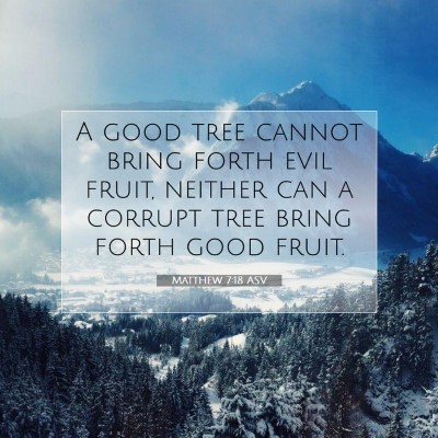 Picture 07 - Matthew 7:18 ASV - A good tree cannot bring forth evil fruit, - Bible Verse Picture