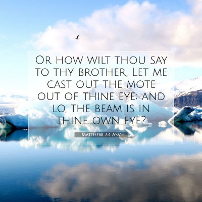Picture 07 - Matthew 7:4 ASV - Or how wilt thou say to thy brother, Let me cast - Bible Verse Picture