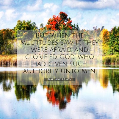 Picture 07 - Matthew 9:8 ASV - But when the multitudes saw it, they were afraid, - Bible Verse Picture
