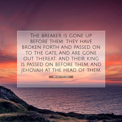 Picture 07 - Micah 2:13 ASV - The breaker is gone up before them: they have - Bible Verse Picture