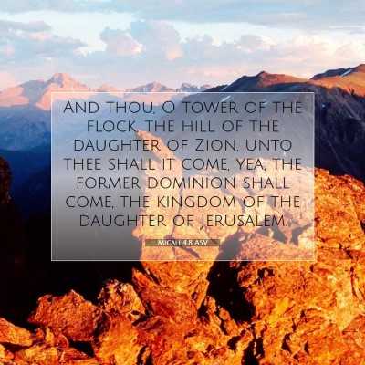 Picture 07 - Micah 4:8 ASV - And thou, O tower of the flock, the hill of the - Bible Verse Picture
