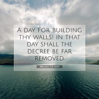 Picture 07 - Micah 7:11 ASV - A day for building thy walls! in that day shall - Bible Verse Picture