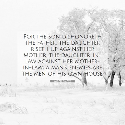Picture 07 - Micah 7:6 ASV - For the son dishonoreth the father, the daughter - Bible Verse Picture