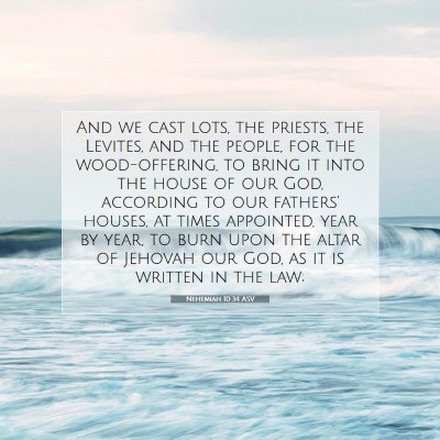 Picture 07 - Nehemiah 10:34 ASV - And we cast lots, the priests, the Levites, and - Bible Verse Picture