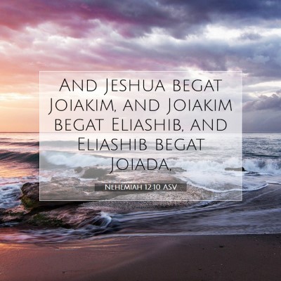 Picture 07 - Nehemiah 12:10 ASV - And Jeshua begat Joiakim, and Joiakim begat - Bible Verse Picture