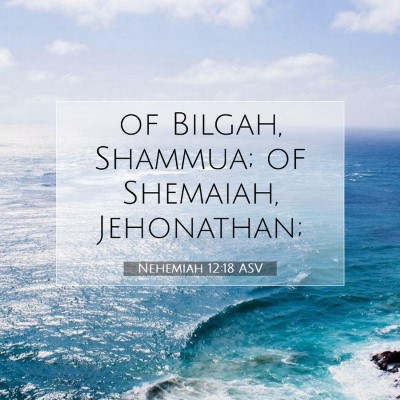 Picture 07 - Nehemiah 12:18 ASV - of Bilgah, Shammua; of Shemaiah, - Bible Verse Picture