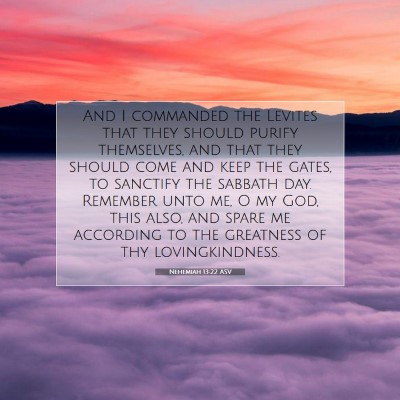 Picture 07 - Nehemiah 13:22 ASV - And I commanded the Levites that they should - Bible Verse Picture