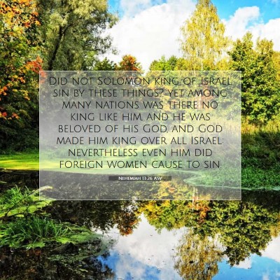 Picture 07 - Nehemiah 13:26 ASV - Did not Solomon king of Israel sin by these - Bible Verse Picture