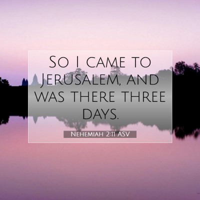 Picture 07 - Nehemiah 2:11 ASV - So I came to Jerusalem, and was there three - Bible Verse Picture