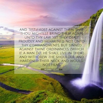 Picture 07 - Nehemiah 9:29 ASV - and testifiedst against them, that thou mightest - Bible Verse Picture