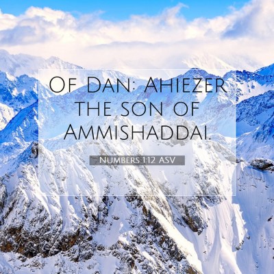 Picture 07 - Numbers 1:12 ASV - Of Dan: Ahiezer the son of - Bible Verse Picture
