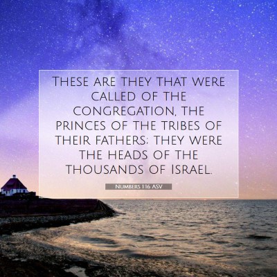 Picture 07 - Numbers 1:16 ASV - These are they that were called of the - Bible Verse Picture