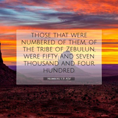 Picture 07 - Numbers 1:31 ASV - those that were numbered of them, of the tribe of - Bible Verse Picture