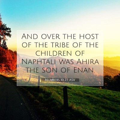 Picture 07 - Numbers 10:27 ASV - And over the host of the tribe of the children of - Bible Verse Picture