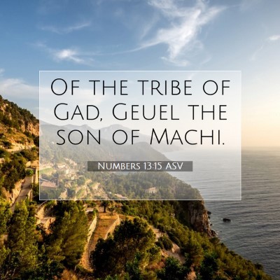 Picture 07 - Numbers 13:15 ASV - Of the tribe of Gad, Geuel the son of - Bible Verse Picture