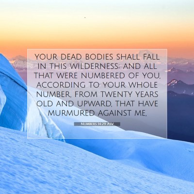 Picture 07 - Numbers 14:29 ASV - your dead bodies shall fall in this wilderness; - Bible Verse Picture