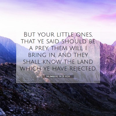 Picture 07 - Numbers 14:31 ASV - But your little ones, that ye said should be a - Bible Verse Picture