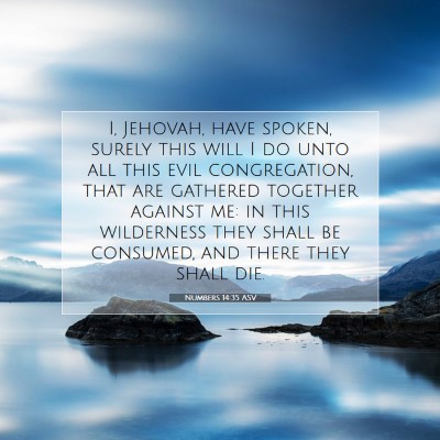 Picture 07 - Numbers 14:35 ASV - I, Jehovah, have spoken, surely this will I do - Bible Verse Picture